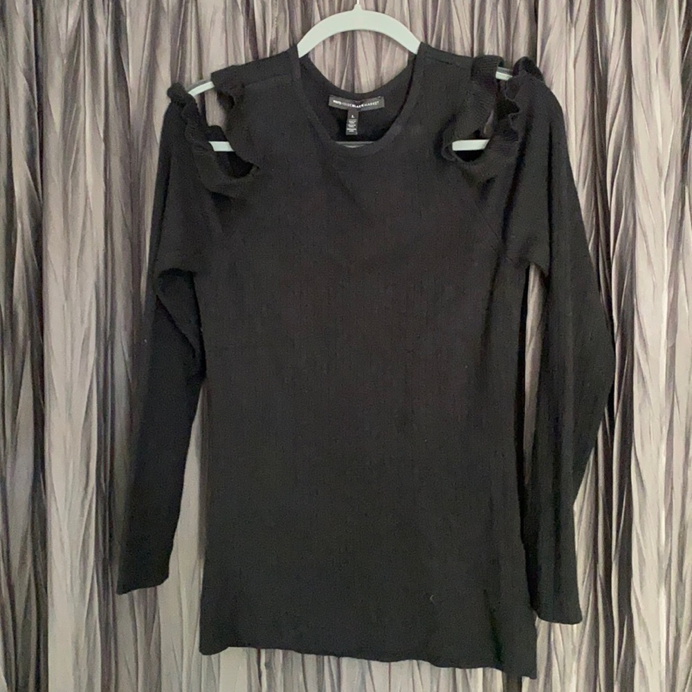 WHBM black cold shoulder sweater large